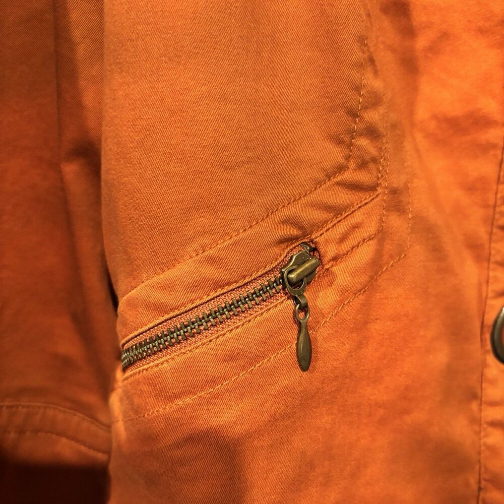Live a Little Orange Eyelet Grommet Zip Jacket Women’s XL Stretch Cotton Casual - Picture 4 of 9